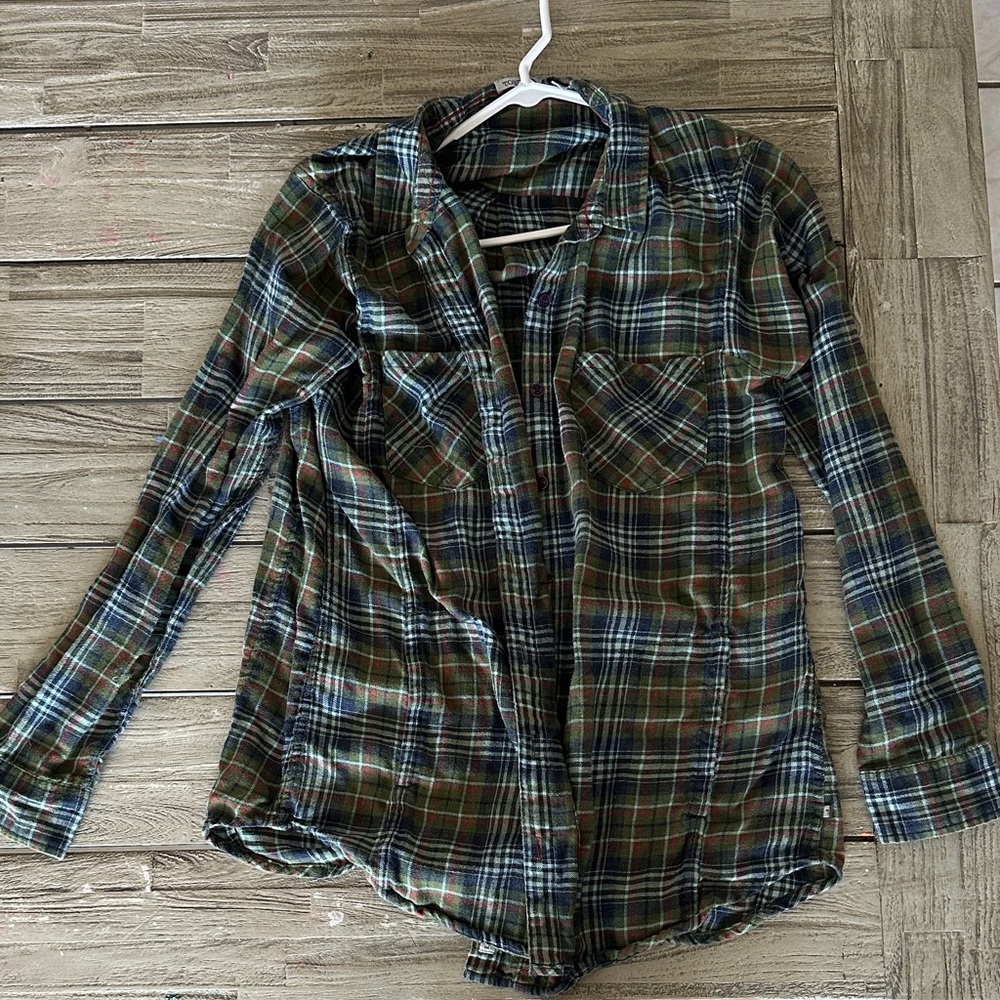 Toad&Co Olive and Crimson Plaid Shirt